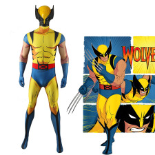 X-Men 97 Wolverine Costume - Yellow Blue Bodysuit Set Wolverine Cosplay