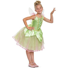 Disney Tinker Bell Costume - Girls Green Classic Fairy Dress Tinker Bell Cosplay