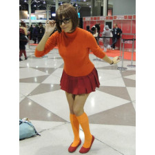 Scooby-Doo Velma Dinkley Costume - Orange Turtleneck Skirt Set Velma Dinkley Cosplay