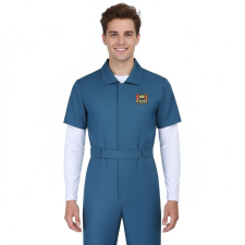 Mouthwashing Curly Costume - Blue Jumpsuit Hat Set Curly Cosplay