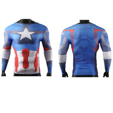 Avengers Captain America Costume - Gym Shirt Workout Captain America Cosplay