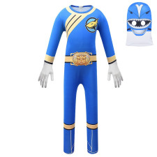 Hyakujuu Sentai Gaoranger Gao Blue Kids Lycra Cosplay Costume