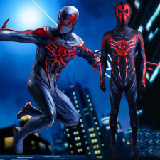 Spider-Man: Across the Spider-Verse Spider-Man 2099 Costume - Black Red Bodysuit Spider-Man 2099 Cosplay