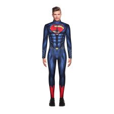 Superman: Man of Steel Superman Costume - Blue Bodysuit Cape Set Superman Henry Cavill Cosplay