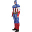 Men's Marvel Captain America Blue/Red Padded Jumpsuit Costume with Mask