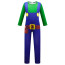 Boys Super Mario Bros Luigi Costume - Bodysuit Mask Gloves Set Luigi Cosplay