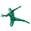 Superhero Green Morph Suit Costume - Muscle Bodysuit Mask Green Morph Suit Cosplay