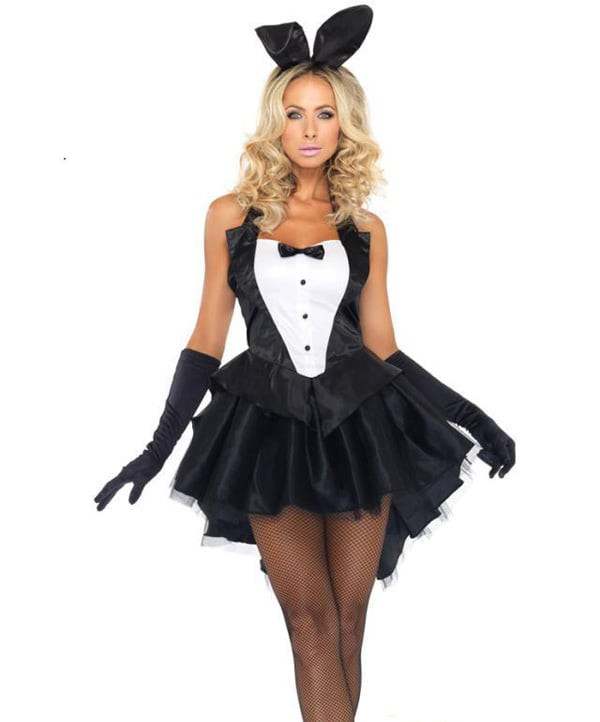 Halloween Sexy Bunny Girl's Dress and Ears Women's Costume