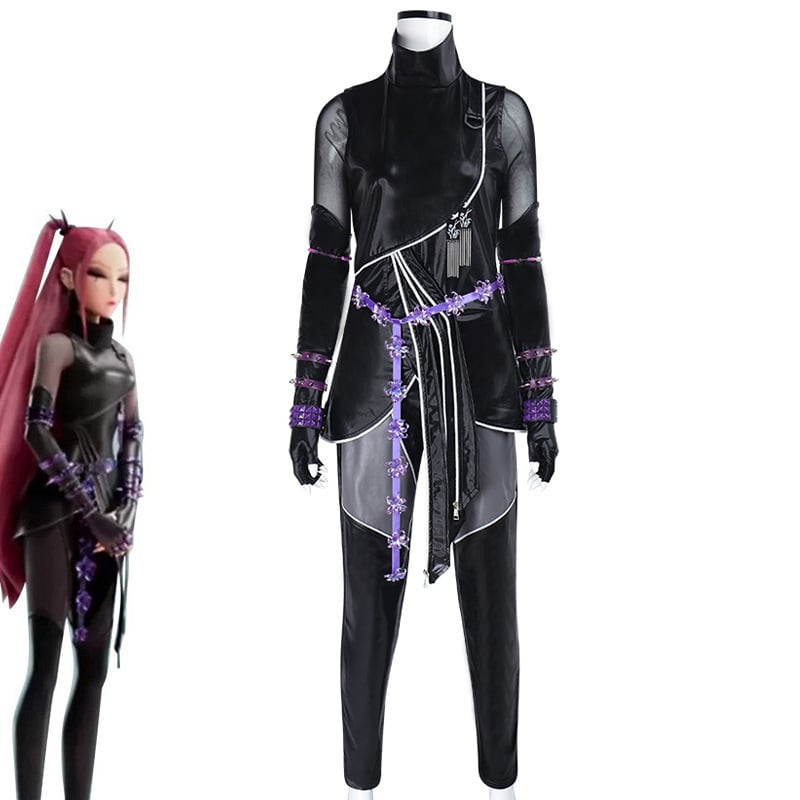 K-Pop Demon Hunters Mira Costume - Black Leather Battle Outfit Bodysuit Kpop Mira Cosplay