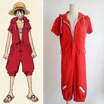 One Piece Episode Of Luffy Adventure On Hand Island Luffy Costume - Red Jumpsuit Luffy Cosplay