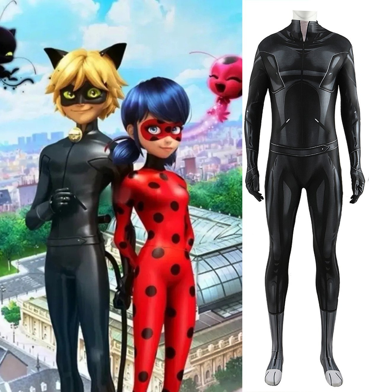 Miraculous Ladybug & Cat Noir Costume - Bodysuit Cat Noir Cosplay