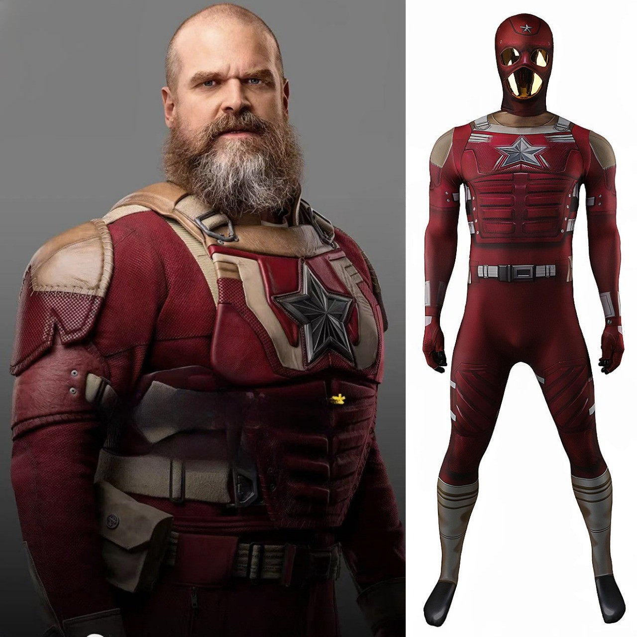 Thunderbolts Red Guardian Costume - Bodysuit Mask Red Guardian Cosplay