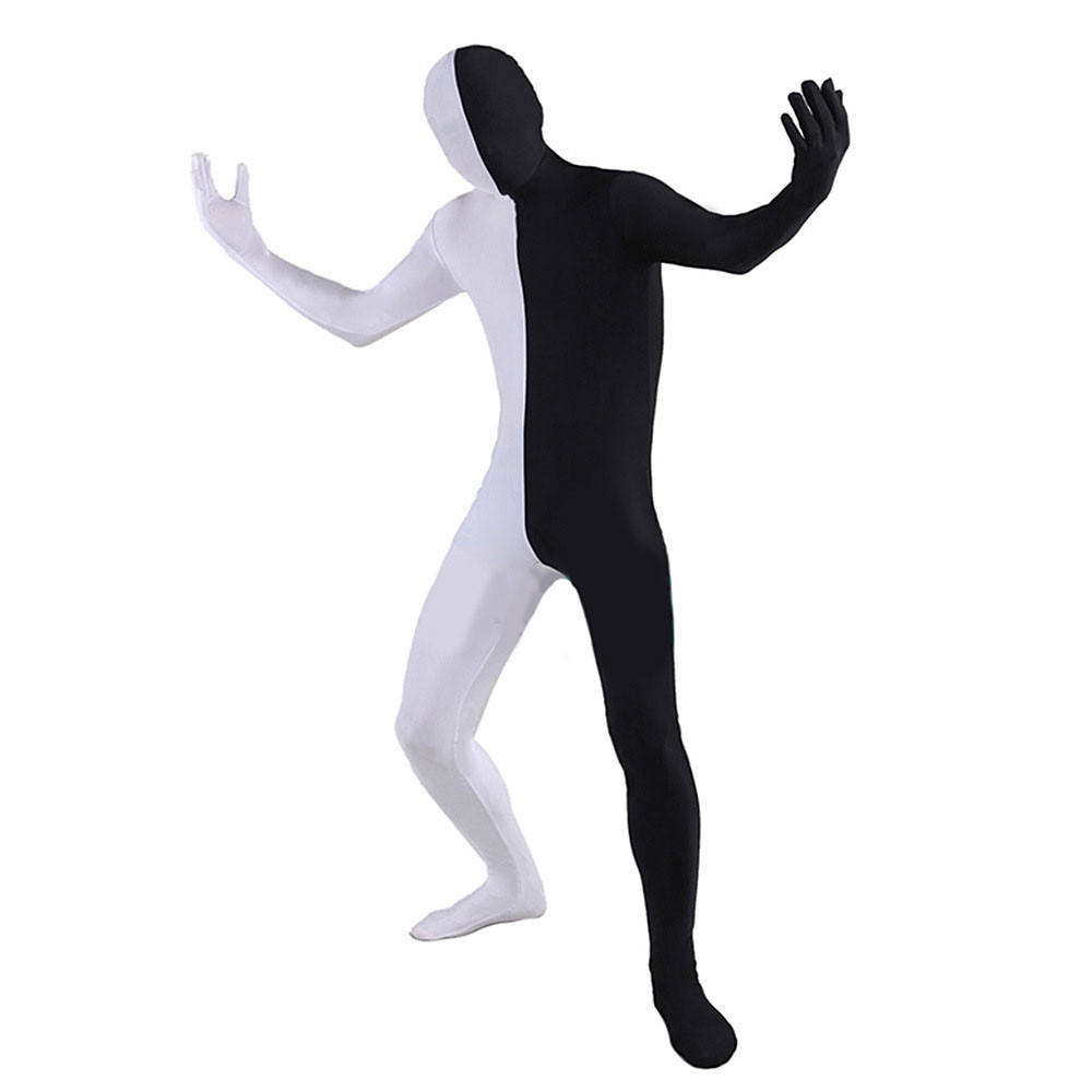 Two Tone Black And White Costume - Bodysuit Black And White Cosplay