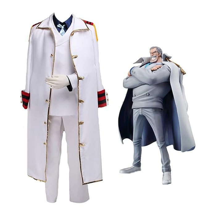 One Piece Monkey D. Garp Costume - Admiral Uniform Monkey D. Garp Cosplay