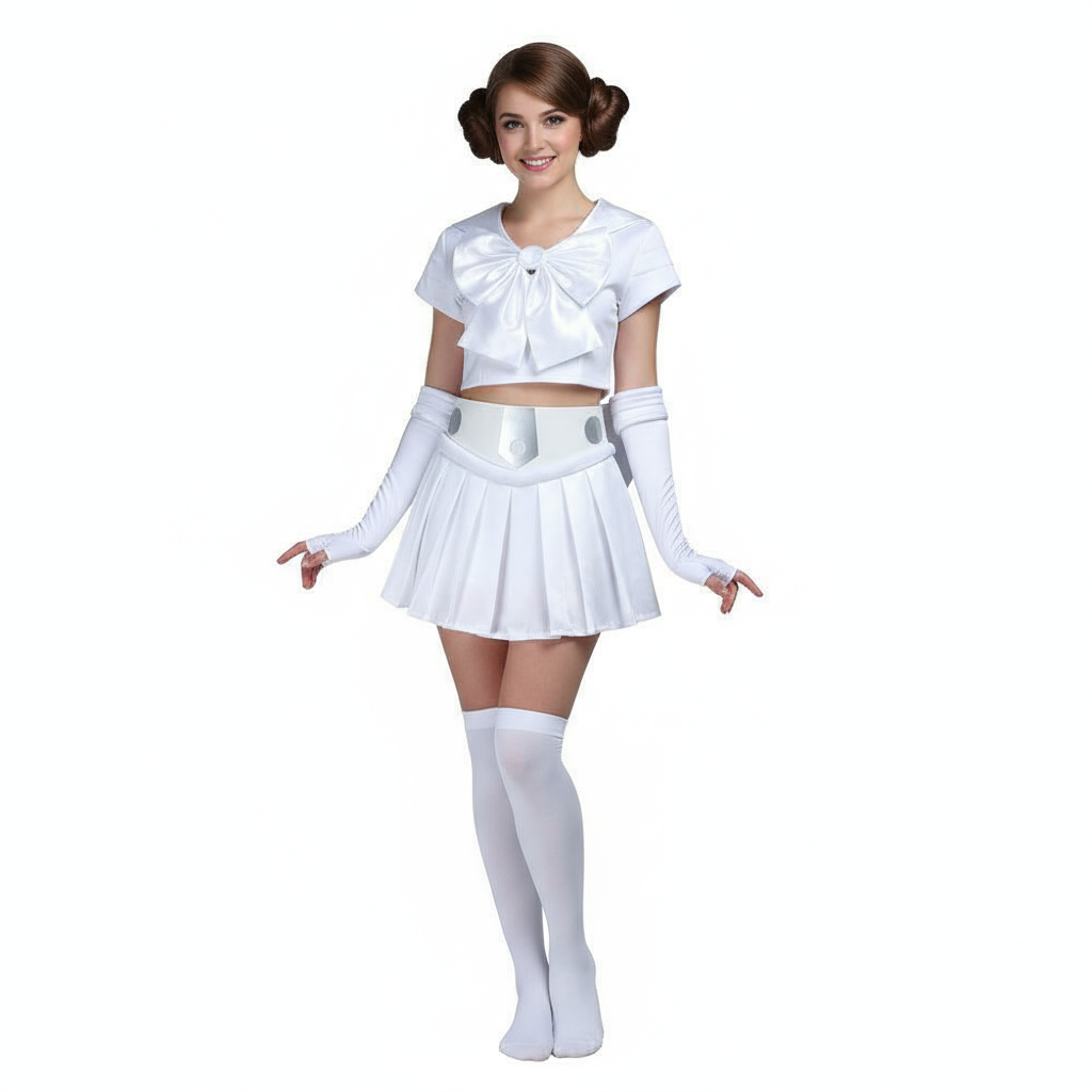 Star Wars Princess Leia Costume - Short White Dress Princess Leia Cosplay