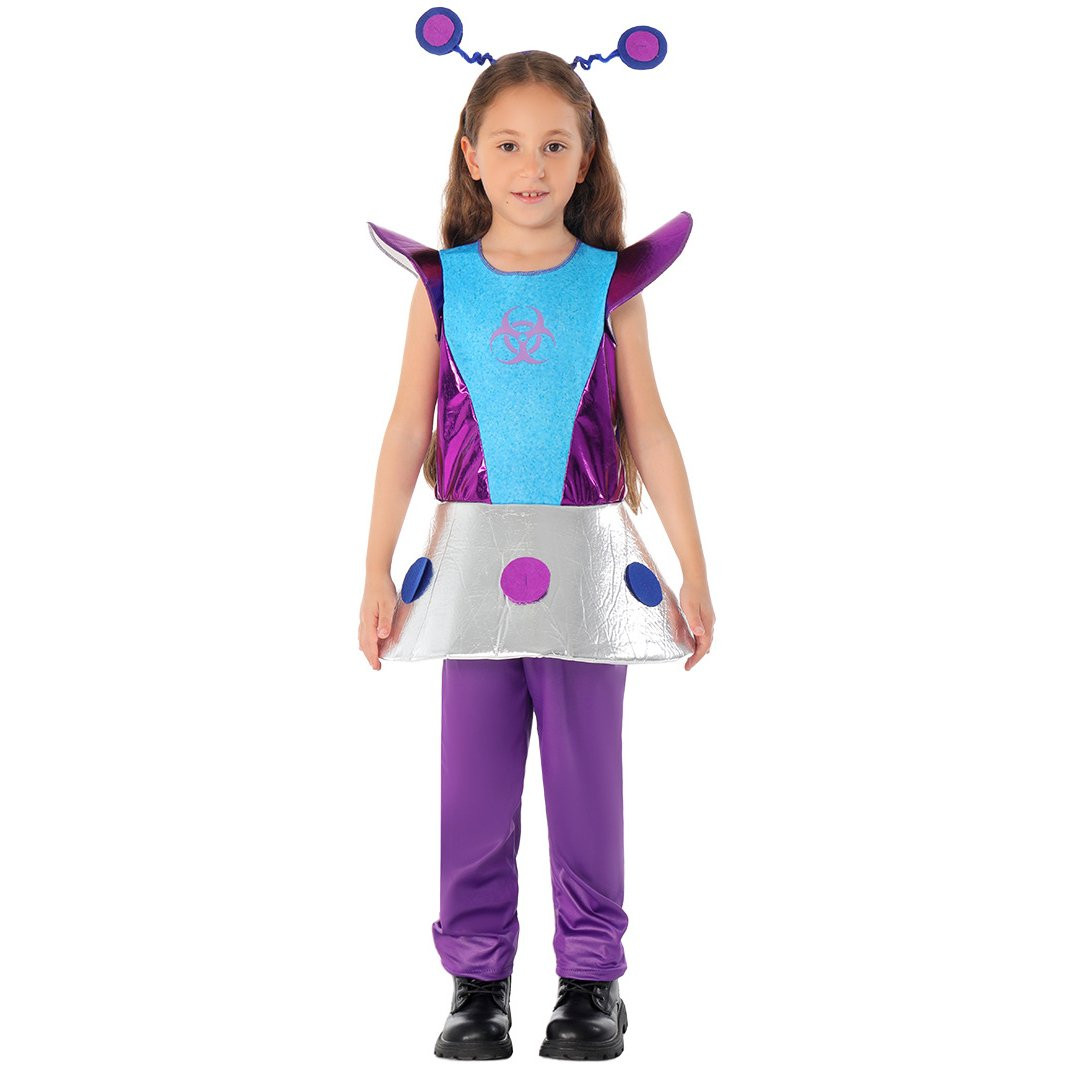Girls Purple Alien Costume - Shirt Pants Alien Cosplay