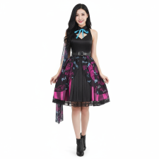 Arcane League Of Legends Jinx Costume - Black Pink Dress Hat Accessories Set Jinx Cosplay
