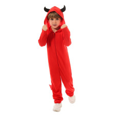 Boys Red Devil Costume - Overalls Red Devil Cosplay