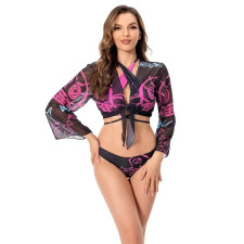 League of Legends Jinx Two Piece Bikini Swimsuit Costume - Two Piece Swimsuit Jacket Jinx Cosplay