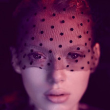 Halloween Black Face Mask Lace Black Dots Headband Costume