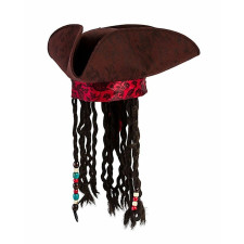 Tigerdoe Pirate Hat with Dreadlocks - Tricorn Pirate Hat