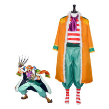 One Piece Buggy Costume - Full Set Yellow Coat Buggy Clown Cosplay