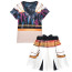 Girls K-Pop Demon Hunters Zoey Costume - Black White Gold Shirt Skirt Set Stage Outfit Zoey Cosplay