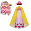 One Piece Charlotte Linlin Costume - Pink Dress Yellow Cape Set Charlotte Linlin Cosplay