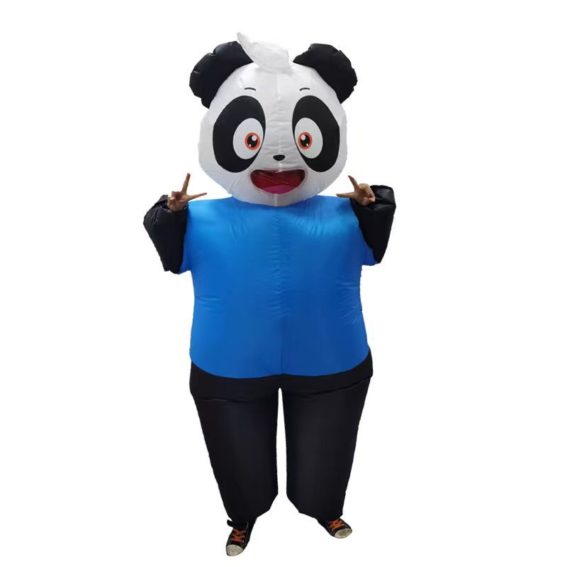 Kids Blue T-Shirt Panda Inflatable Costume - Panda Cosplay