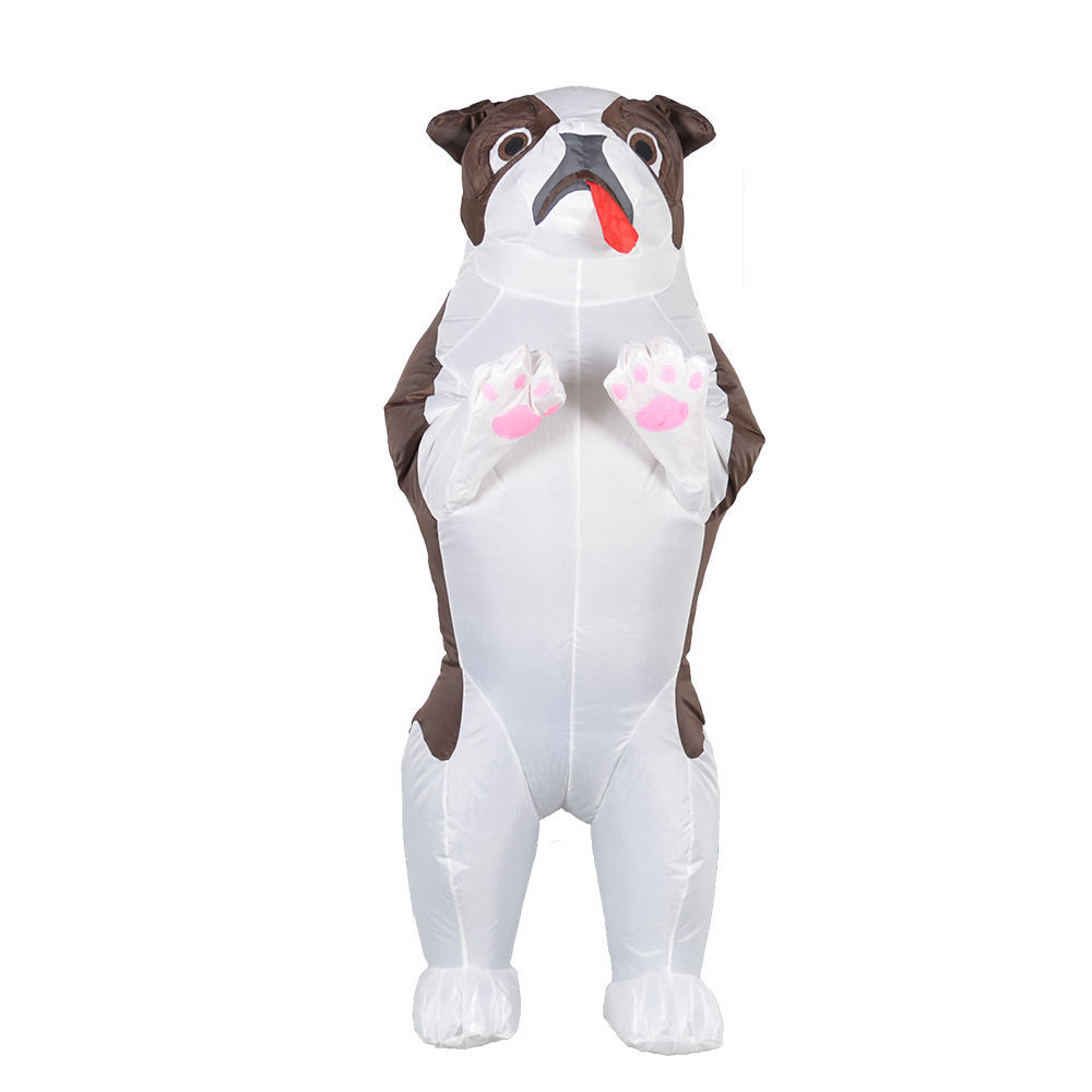 Pug Dog Inflatable Costume - Brown White Pug Dog Cosplay