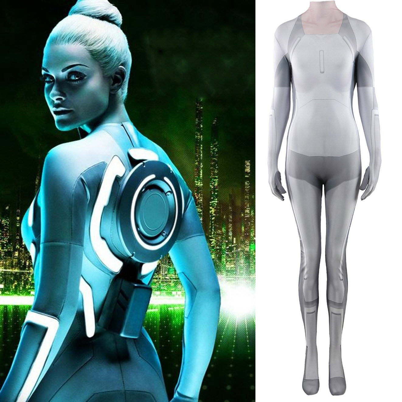 Tron Legacy Gem Costume - White Bodysuit Gem Cosplay