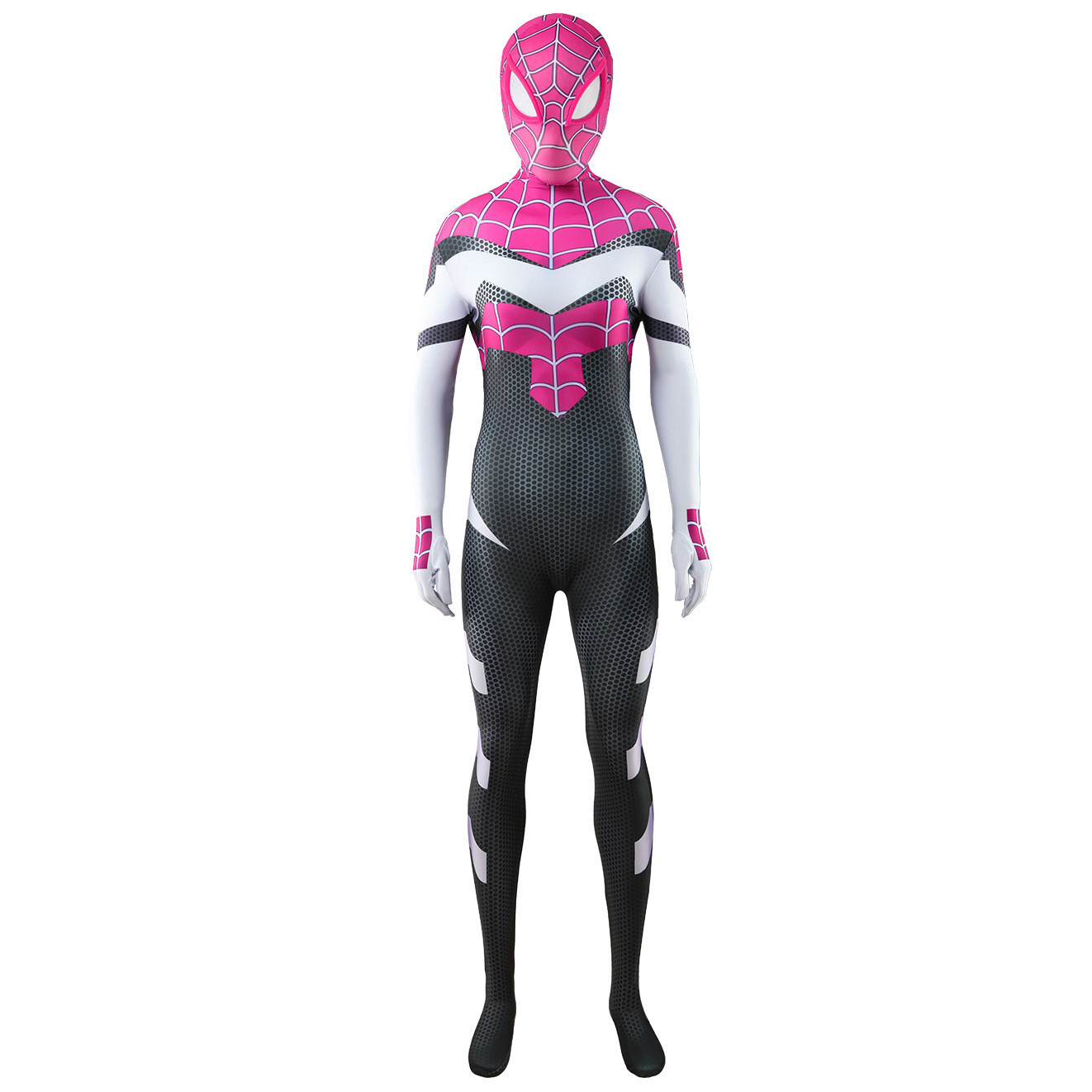 Spider-Gwen Gwen Stacy Costume - Pink Bodysuit Mask Spider Gwen Cosplay