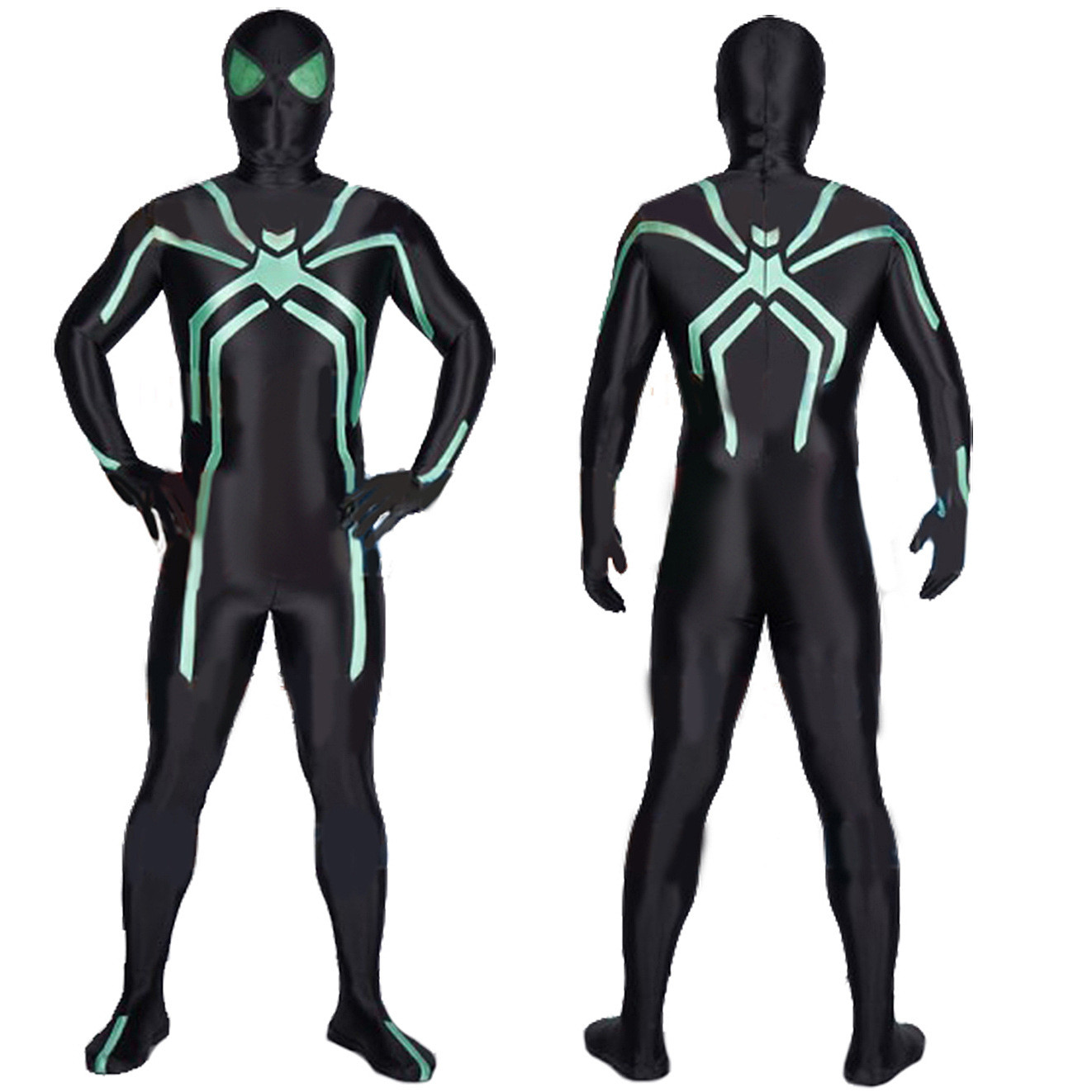 Spider-Man Stealth Big Time Suit Costume - Black Bodysuit Mask Spider-Man Cosplay