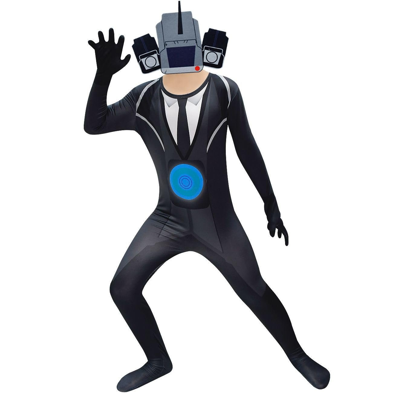Skibidi Toilet Titan Cameraman Costume - Bodysuit Mask Titan Cameraman Cosplay