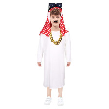 Arab Costume - White Dress with Keffiyeh Arab Cosplay