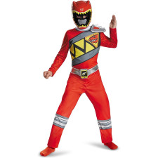Power Ranger Red Ranger Dino Charge Costume - Boys Classic Red Ranger Dino Charge Suit with Mask Cosplay