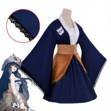 Demon Slayer Hashibira Inosuke Costume - Blue Kimono Female Hashibira Inosuke Cosplay