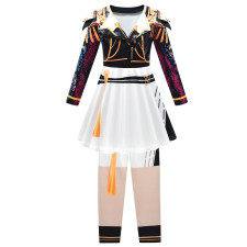 Girls K-Pop Demon Hunters Mira Costume - Black White Gold Mini Dress Pants Set Stage Outfit Mira Cosplay