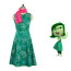 Girls Inside Out 2 Disgust Costume - Green Dress Disgust Cosplay