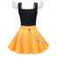 Girls K-Pop Demon Hunters Mira Costume - Black Yellow Puffed Sleeves Mini Dress Mira Cosplay