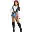 Disney Pirates of the Caribbean Jack Sparrow Pirate Girls Costume - Blue Shirt Pants Set Pirate Cosplay