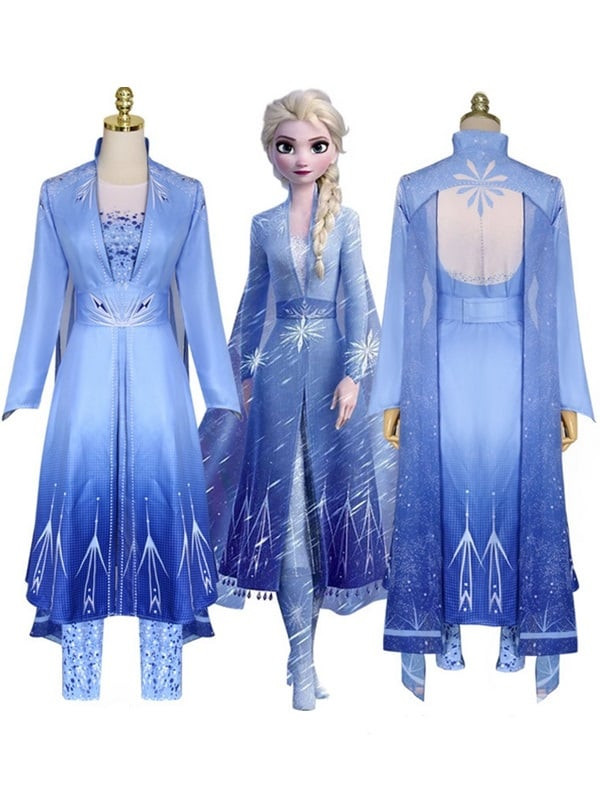 Elsa Blue Dress Frozen 2 Costume For Women