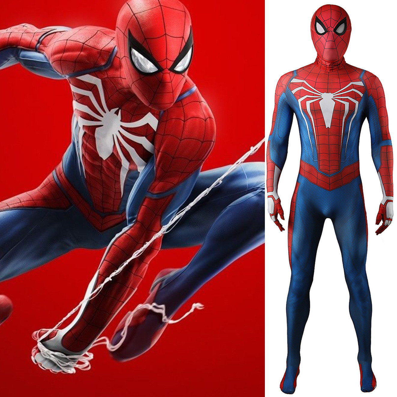 Spider-Man Advanced Suit Costume - Bodysuit Mask Spider Man Cosplay