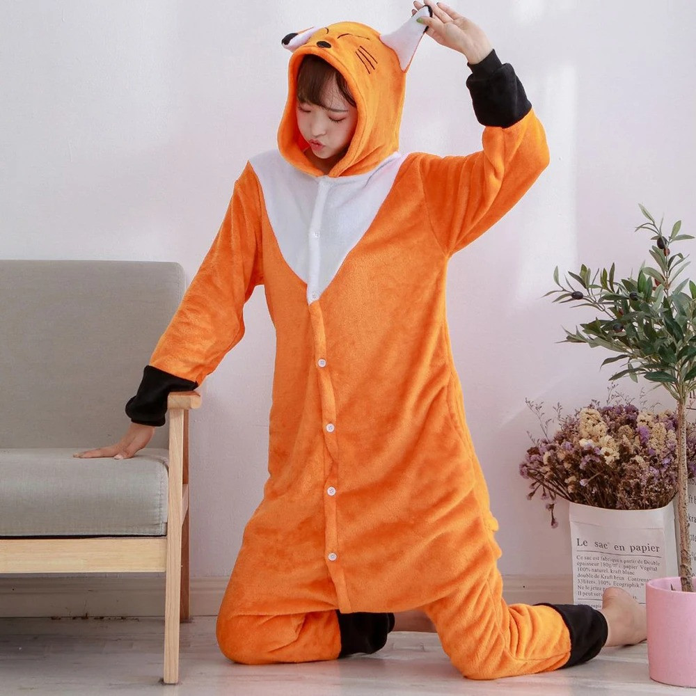 Kids Orange Fox Costume - Onesie Jumpsuit Orange Fox Cosplay
