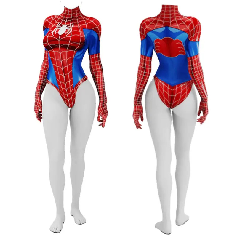 Spider-Girl Bikini Swimsuit Costume - Red Blue Swimsuit Spider-Girl Cosplay