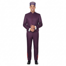 The Grand Budapest Hotel Lobby Boy Costume - Purple Suit Lobby Boy Cosplay