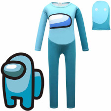 Kids Among Us Costume - Blue Bodysuit Mask Among Us Cosplay