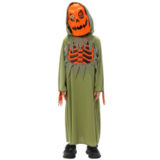 Kids Bleeding Pumpkin Skeleton Costume - Robe Mask Set Bleeding Pumpkin Skeleton Cosplay