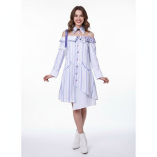 Egg Party Heather Heartless Nurse Costume - White Blue Nurse Dress Heather Cosplay