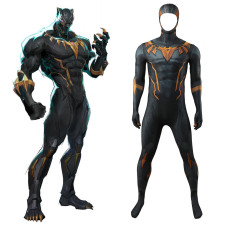 Marvel Rivals Black Panther Costume - Black Bodysuit Headcover Black Panther Cosplay
